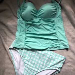 VM Mint Green Tankini Swimsuit 16W Top/18W Bottom